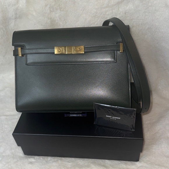 Saint Laurent Other - Saint Laurent Manhattan Small Shoulder Bag in Smooth Leather with Gold Hardware
